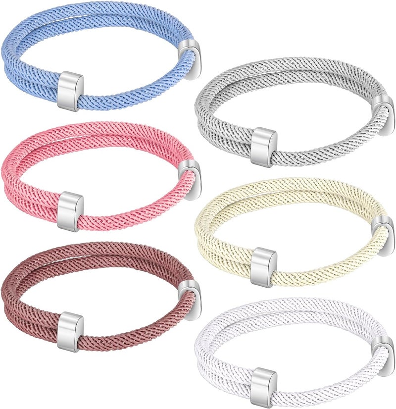 TempBeau Store Nautical Braided Rope Bracelets Set - 6 Pcs Adjustable Braided Cord Bracelet, Handmade Navy Marine String Bracelet with Metal Knot, Men Women Braided Bracelets Gifts - Image 1